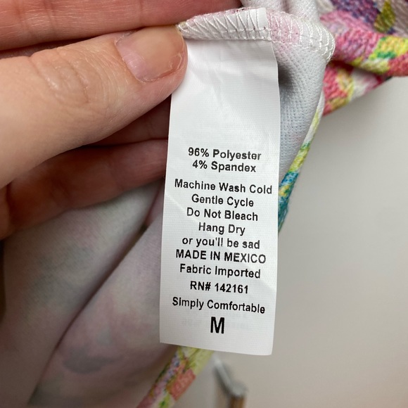 LuLaRoe Cassie skirt, sz M, pastel floral/chevron - Picture 2 of 3